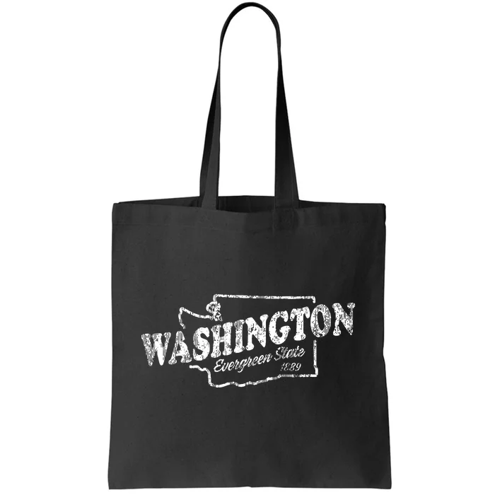 Washington Wa Vintage Graphic Evergreen State Tote Bag