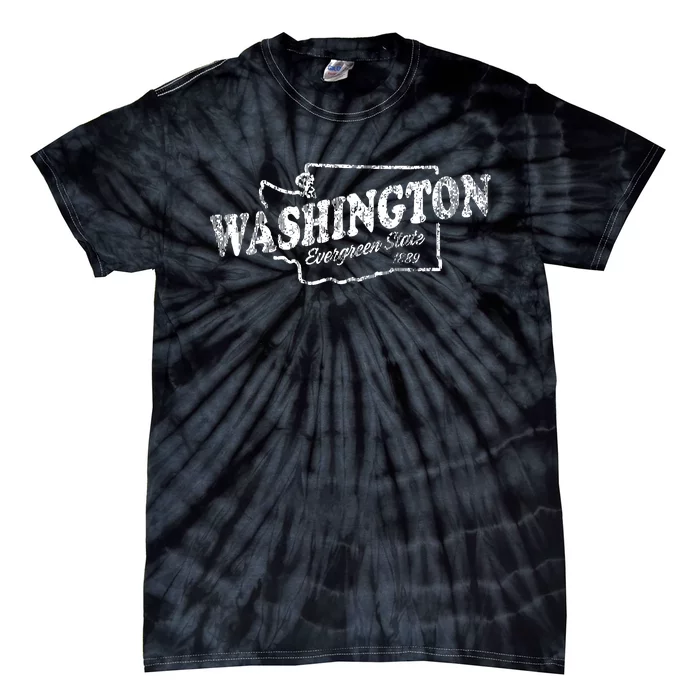 Washington Wa Vintage Graphic Evergreen State Tie-Dye T-Shirt