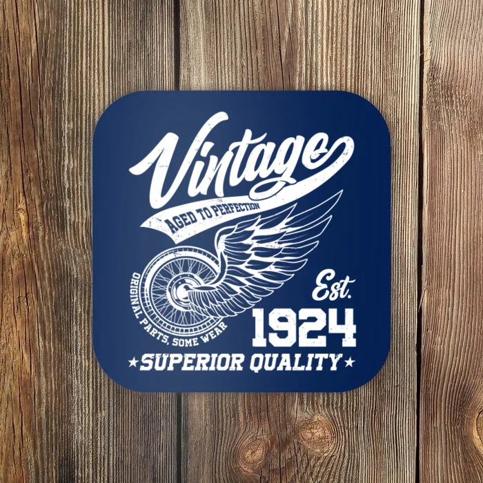 Winged Wheel Vintage 1924 Aged To Perfection Superior Quality 100th Birthday Coaster