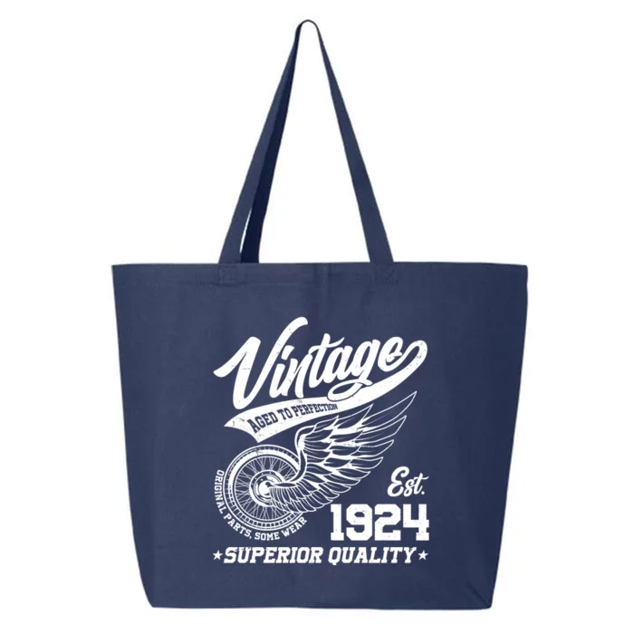 Winged Wheel Vintage 1924 Aged To Perfection Superior Quality 100th Birthday 25L Jumbo Tote