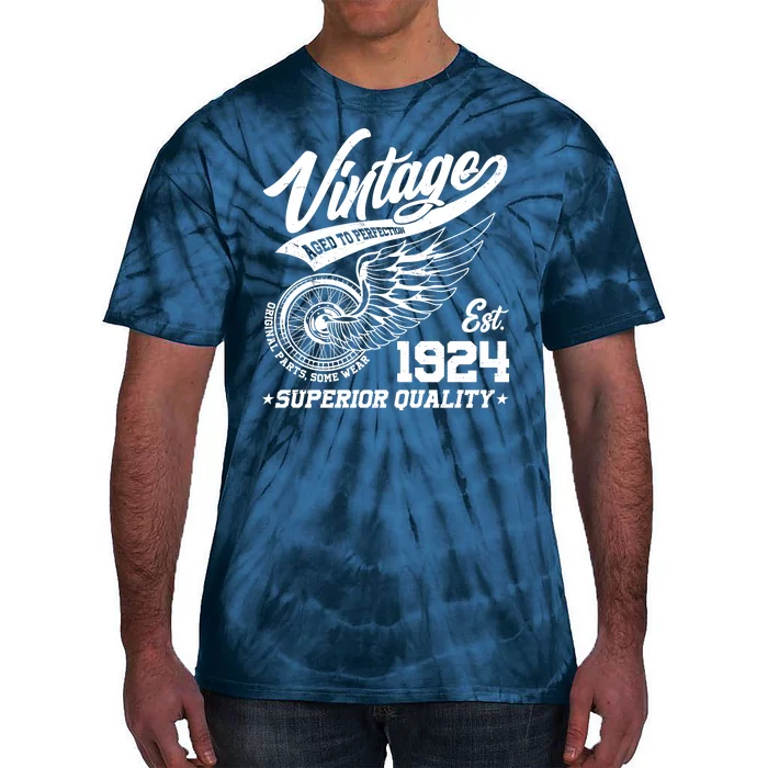 Winged Wheel Vintage 1924 Aged To Perfection Superior Quality 100th Birthday Tie-Dye T-Shirt