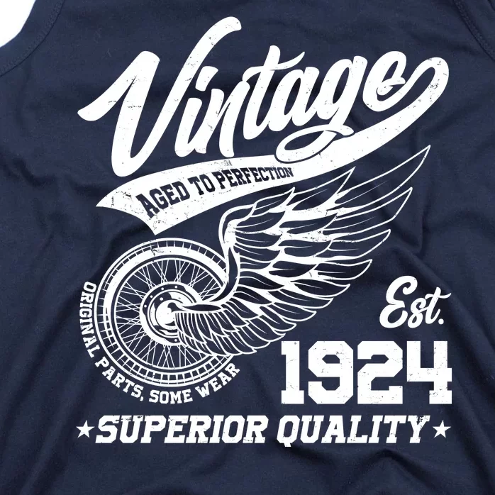 Winged Wheel Vintage 1924 Aged To Perfection Superior Quality 100th Birthday Tank Top