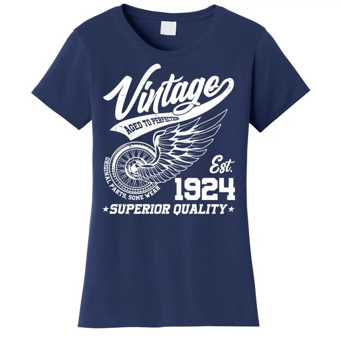 Winged Wheel Vintage 1924 Aged To Perfection Superior Quality 100th Birthday Women's T-Shirt