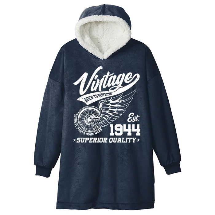 Winged Wheel Vintage 1944 Aged To Perfection Superior Quality 80th Birthday Hooded Wearable Blanket