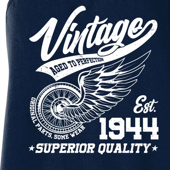 Winged Wheel Vintage 1944 Aged To Perfection Superior Quality 80th Birthday Women's Racerback Tank