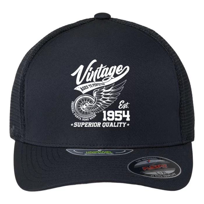 Winged Wheel Vintage 1954 Aged To Perfection Superior Quality 70th Birthday Flexfit Unipanel Trucker Cap