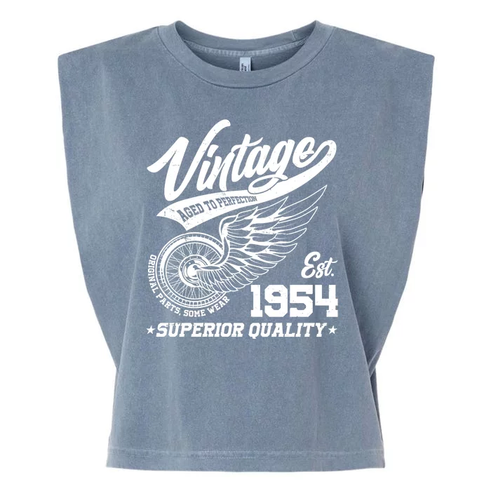 Winged Wheel Vintage 1954 Aged To Perfection Superior Quality 70th Birthday Garment-Dyed Women's Muscle Tee