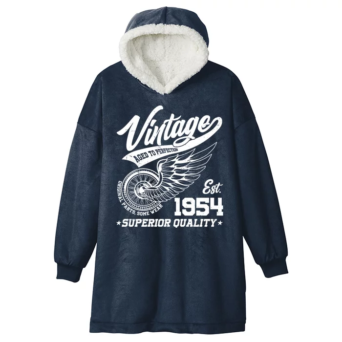 Winged Wheel Vintage 1954 Aged To Perfection Superior Quality 70th Birthday Hooded Wearable Blanket