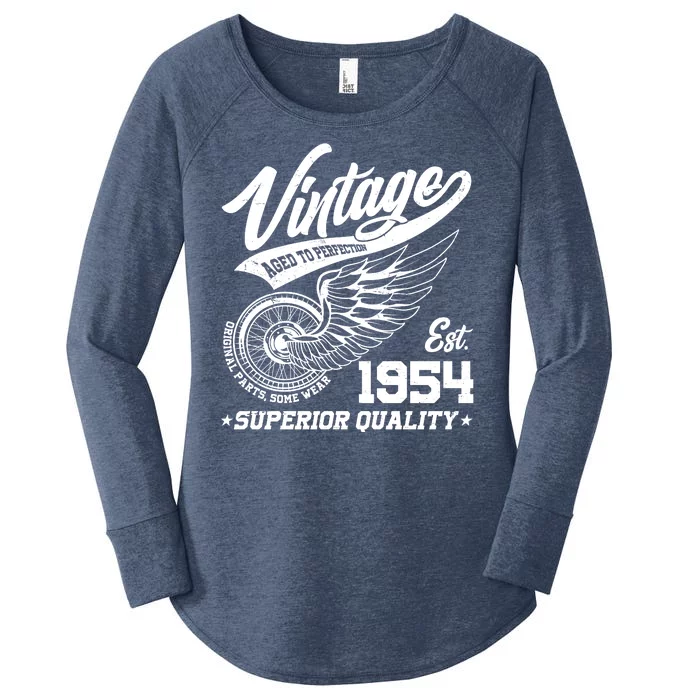 Winged Wheel Vintage 1954 Aged To Perfection Superior Quality 70th Birthday Women's Perfect Tri Tunic Long Sleeve Shirt