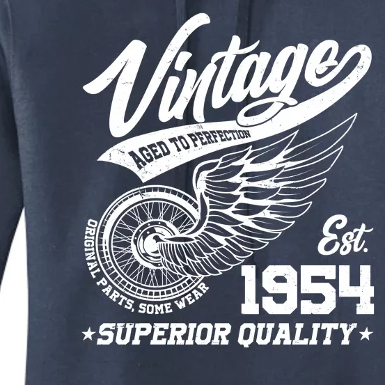 Winged Wheel Vintage 1954 Aged To Perfection Superior Quality 70th Birthday Women's Pullover Hoodie