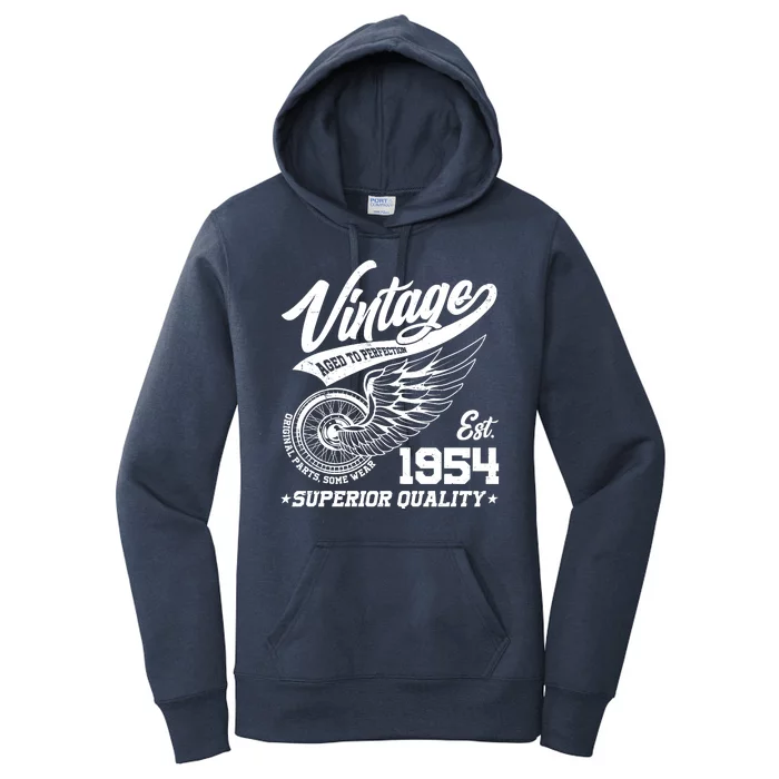 Winged Wheel Vintage 1954 Aged To Perfection Superior Quality 70th Birthday Women's Pullover Hoodie