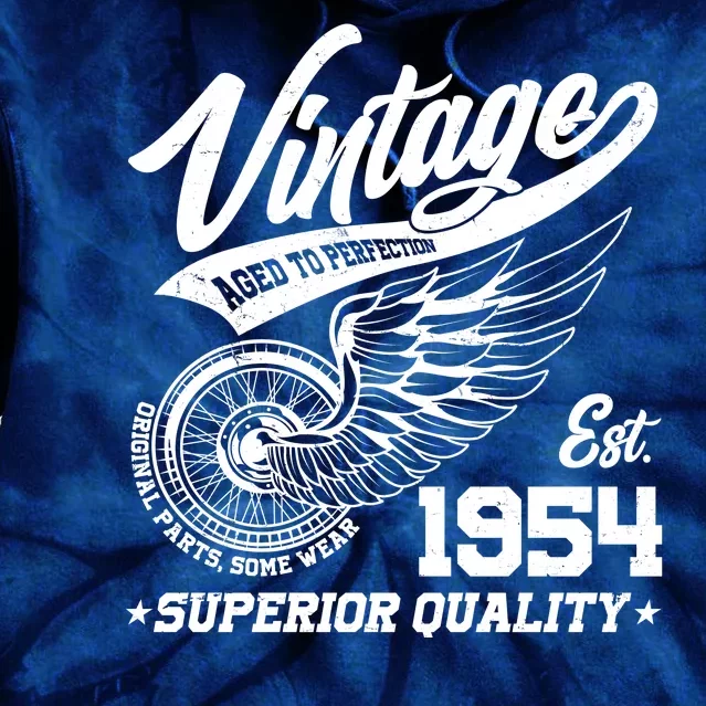 Winged Wheel Vintage 1954 Aged To Perfection Superior Quality 70th Birthday Tie Dye Hoodie