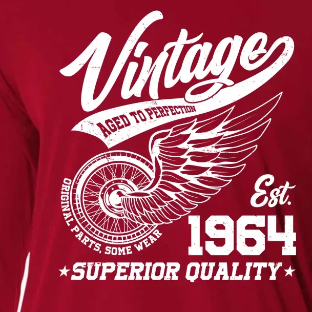 Winged Wheel Vintage 1964 Aged To Perfection Superior Quality 60th Birthday Cooling Performance Long Sleeve Crew