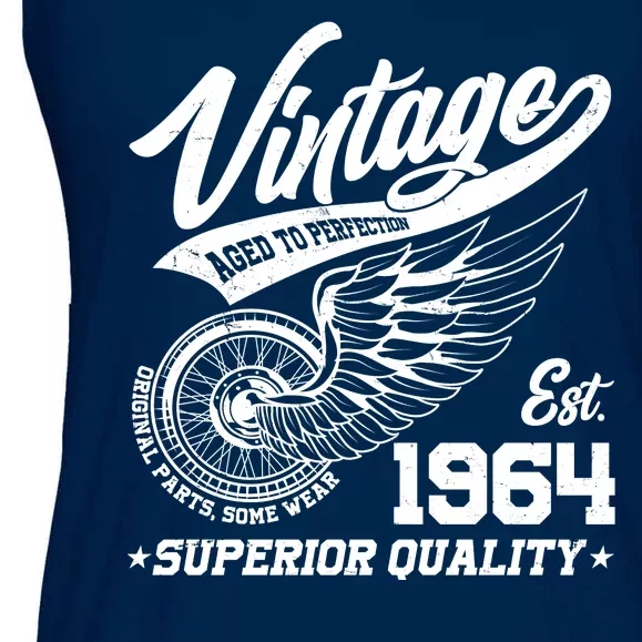 Winged Wheel Vintage 1964 Aged To Perfection Superior Quality 60th Birthday Ladies Essential Flowy Tank