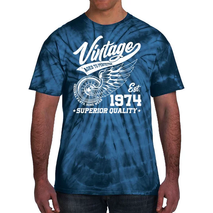 Winged Wheel Vintage 1974 Aged To Perfection Superior Quality 50th Birthday Tie-Dye T-Shirt