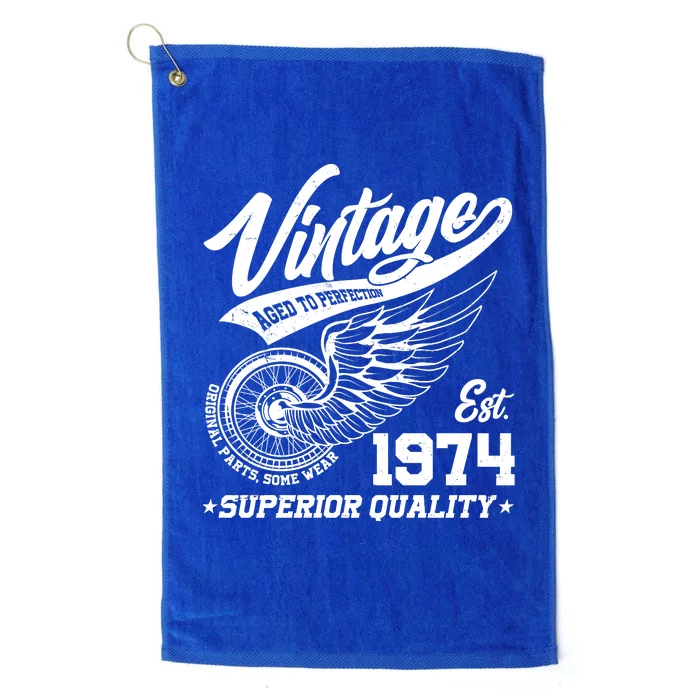 Winged Wheel Vintage 1974 Aged To Perfection Superior Quality 50th Birthday Platinum Collection Golf Towel