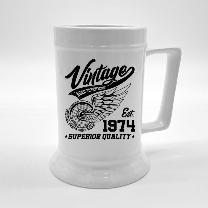 Winged Wheel Vintage 1974 Aged To Perfection Superior Quality 50th Birthday Front & Back Beer Stein