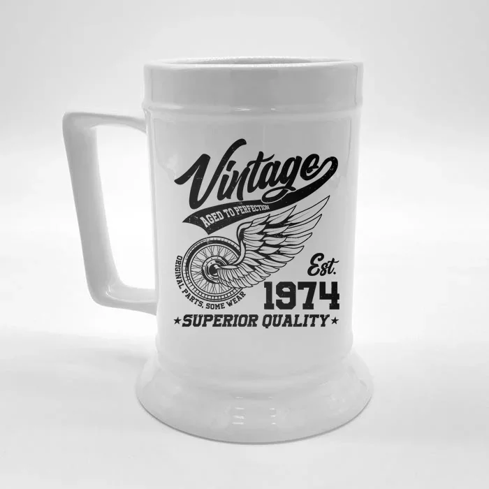 Winged Wheel Vintage 1974 Aged To Perfection Superior Quality 50th Birthday Front & Back Beer Stein