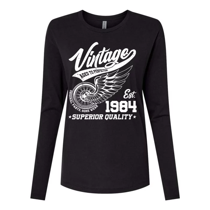 Winged Wheel Vintage 1984 Aged To Perfection Superior Quality 40th Birthday Womens Cotton Relaxed Long Sleeve T-Shirt