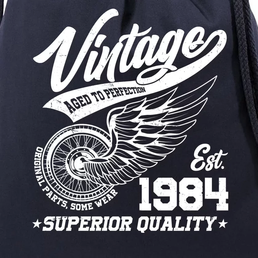 Winged Wheel Vintage 1984 Aged To Perfection Superior Quality 40th Birthday Drawstring Bag