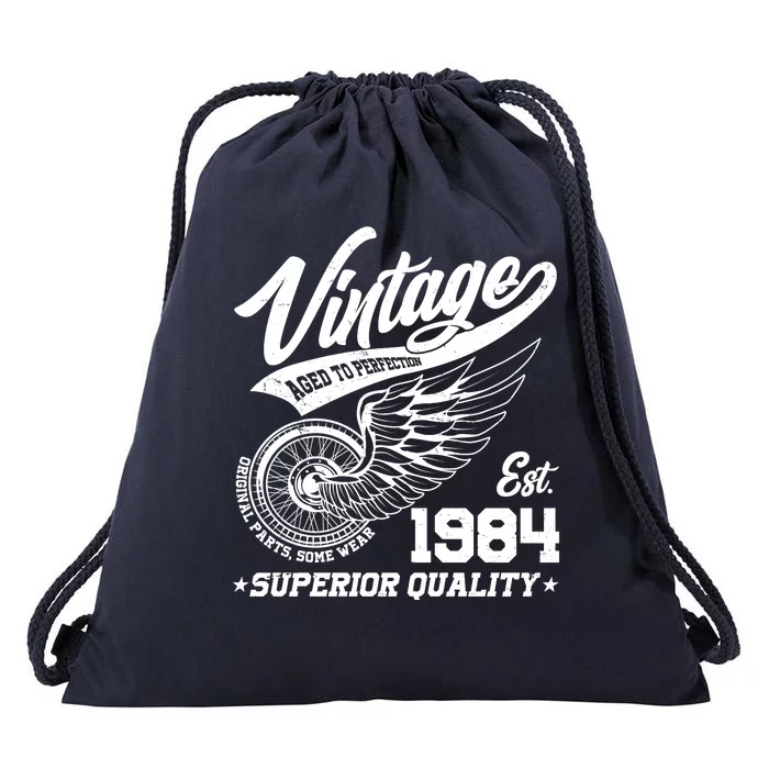 Winged Wheel Vintage 1984 Aged To Perfection Superior Quality 40th Birthday Drawstring Bag