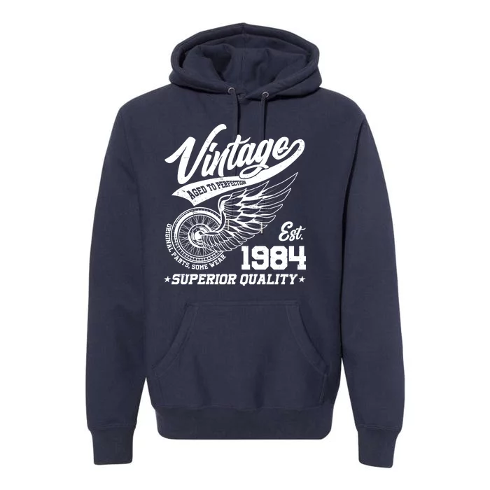 Winged Wheel Vintage 1984 Aged To Perfection Superior Quality 40th Birthday Premium Hoodie