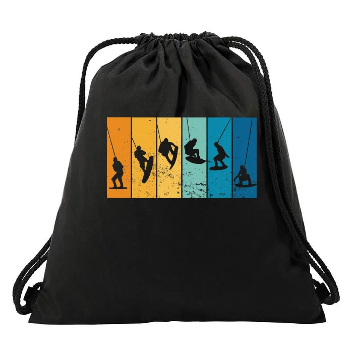 Wakeboarding Wakeboarder Vintage Wakeboard Drawstring Bag