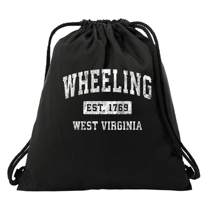 Wheeling West Virginia Wv Vintage Established Sports Drawstring Bag