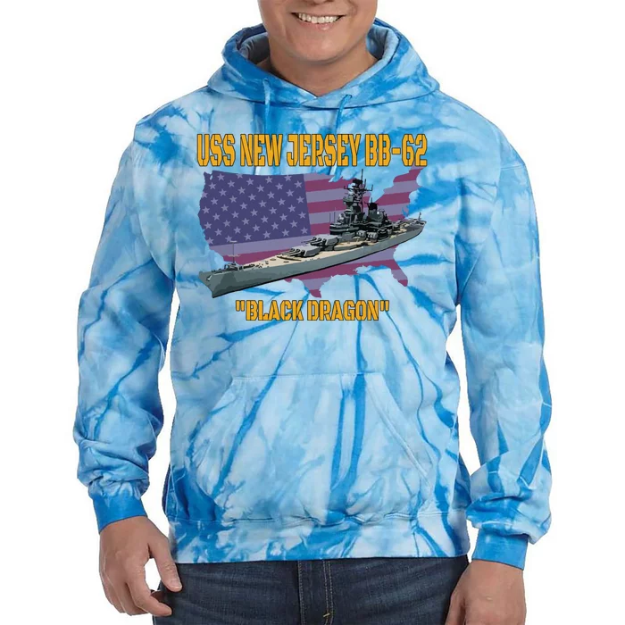 Ww2 Warship Vietnam War Uss New Jersey Bb62 Battleship Tie Dye Hoodie