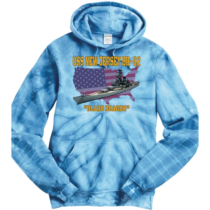 Ww2 Warship Vietnam War Uss New Jersey Bb62 Battleship Tie Dye Hoodie