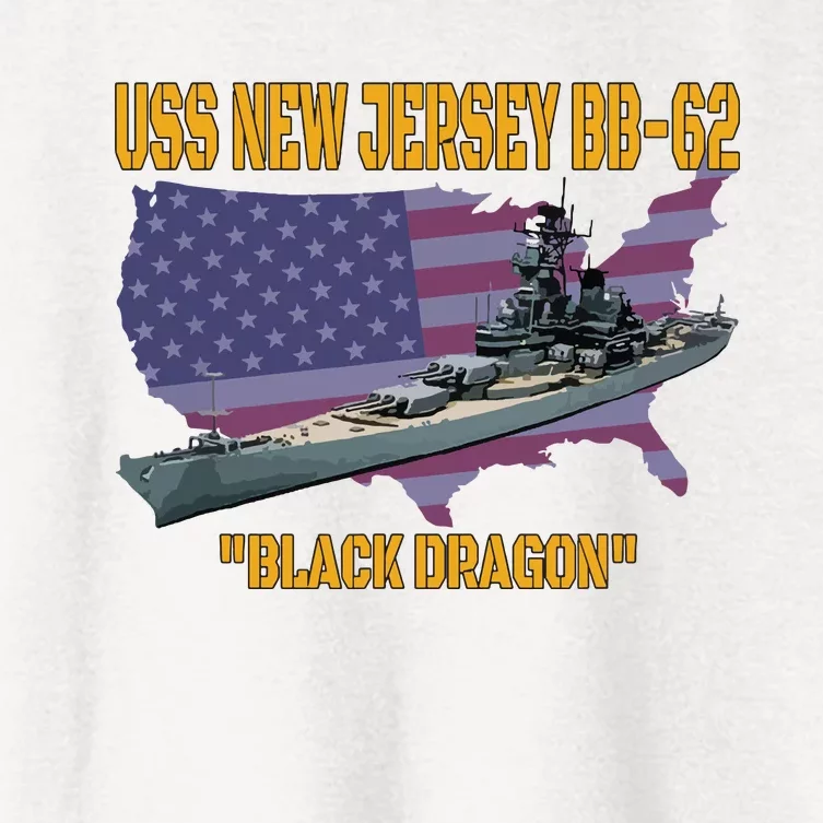 Ww2 Warship Vietnam War Uss New Jersey Bb62 Battleship Women's Crop Top Tee