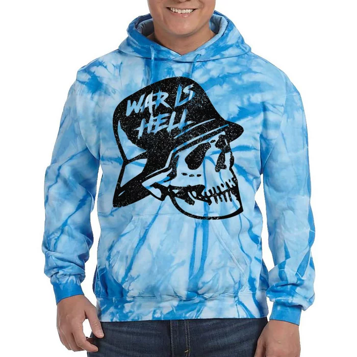 WWI WWII Veteran Military Skull - War Is Hell Tie Dye Hoodie