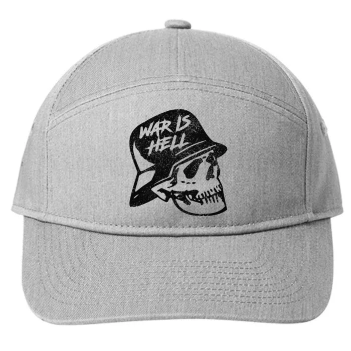 WWI WWII Veteran Military Skull - War Is Hell 7-Panel Snapback Hat