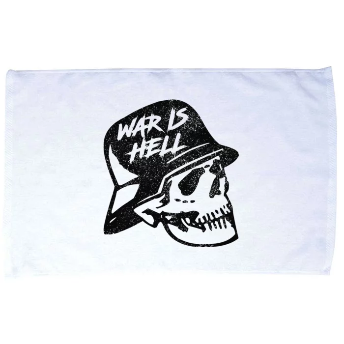 WWI WWII Veteran Military Skull - War Is Hell Microfiber Hand Towel