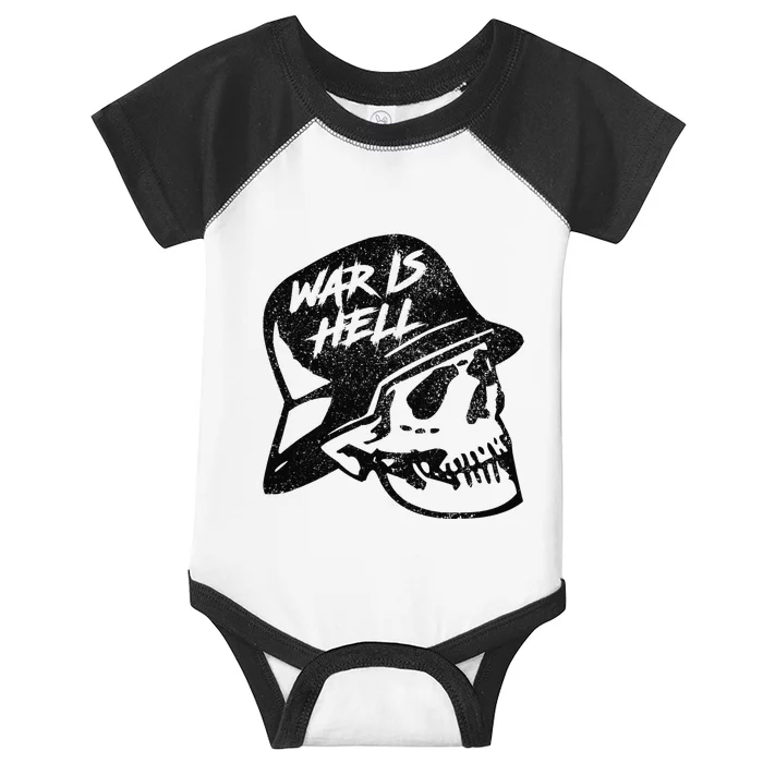 WWI WWII Veteran Military Skull - War Is Hell Infant Baby Jersey Bodysuit