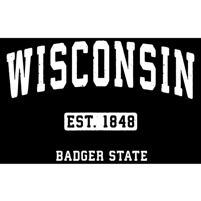 Wisconsin Wi Vintage Sports Design Retro Varsity Bumper Sticker