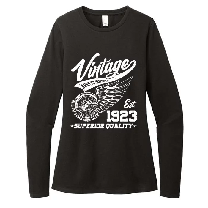 Winged Wheel Vintage 1923 Aged To Perfection Superior Quality 100th Birthday Womens CVC Long Sleeve Shirt