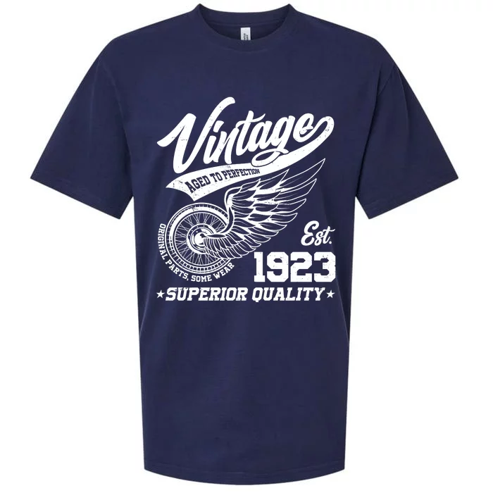 Winged Wheel Vintage 1923 Aged To Perfection Superior Quality 100th Birthday Sueded Cloud Jersey T-Shirt