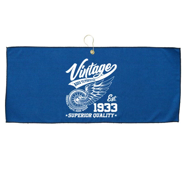 Winged Wheel Vintage 1933 Aged To Perfection Superior Quality 90th Birthday Large Microfiber Waffle Golf Towel