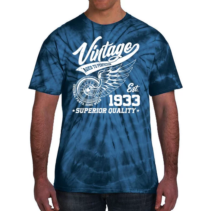 Winged Wheel Vintage 1933 Aged To Perfection Superior Quality 90th Birthday Tie-Dye T-Shirt