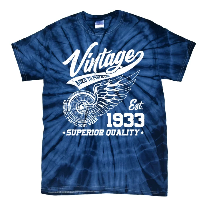 Winged Wheel Vintage 1933 Aged To Perfection Superior Quality 90th Birthday Tie-Dye T-Shirt