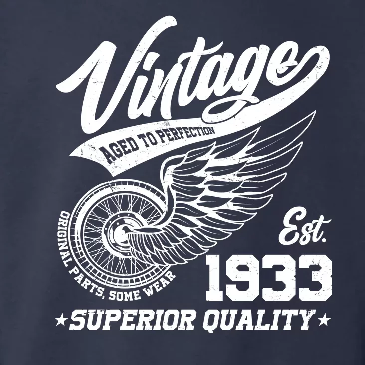 Winged Wheel Vintage 1933 Aged To Perfection Superior Quality 90th Birthday Toddler Hoodie