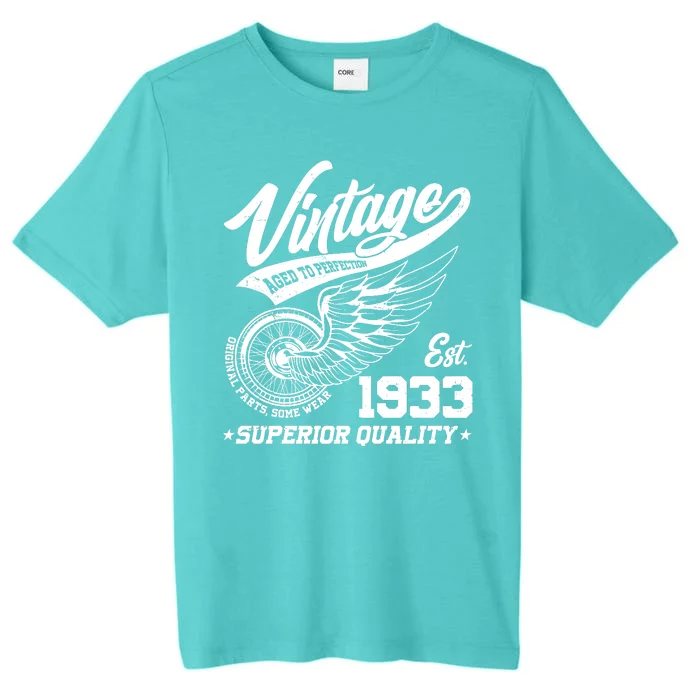 Winged Wheel Vintage 1933 Aged To Perfection Superior Quality 90th Birthday ChromaSoft Performance T-Shirt