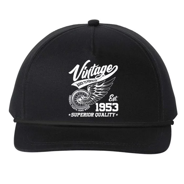 Winged Wheel Vintage 1953 Aged To Perfection Superior Quality 70th Birthday Snapback Five-Panel Rope Hat