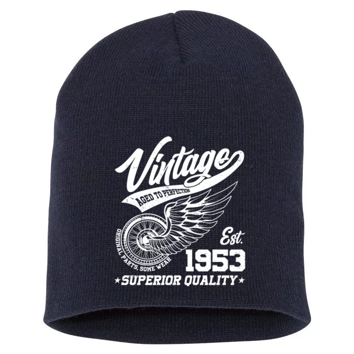 Winged Wheel Vintage 1953 Aged To Perfection Superior Quality 70th Birthday Short Acrylic Beanie