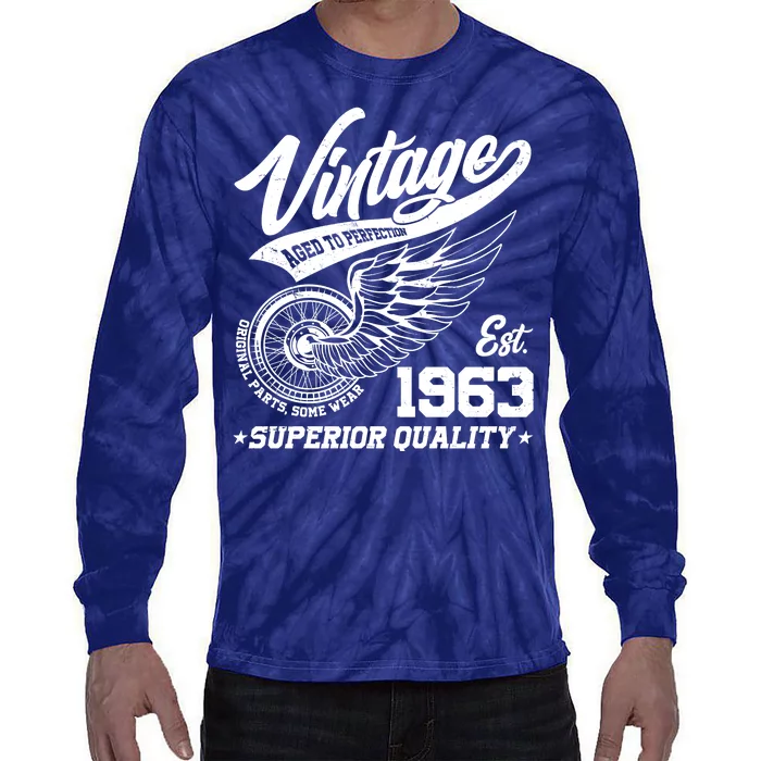 Winged Wheel Vintage 1963 Aged To Perfection Superior Quality 60th Birthday Tie-Dye Long Sleeve Shirt