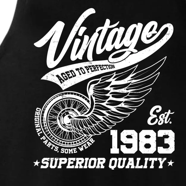 Winged Wheel Vintage 1983 Aged To Perfection Superior Quality 40th Birthday Ladies Tri-Blend Wicking Tank