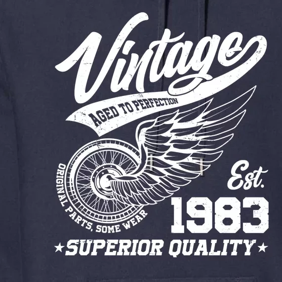 Winged Wheel Vintage 1983 Aged To Perfection Superior Quality 40th Birthday Premium Hoodie