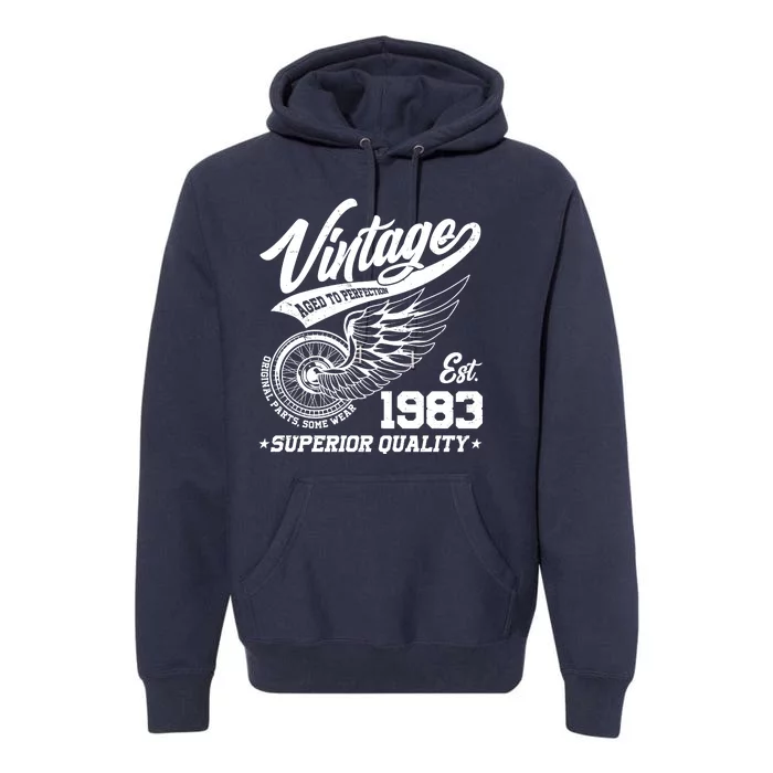 Winged Wheel Vintage 1983 Aged To Perfection Superior Quality 40th Birthday Premium Hoodie