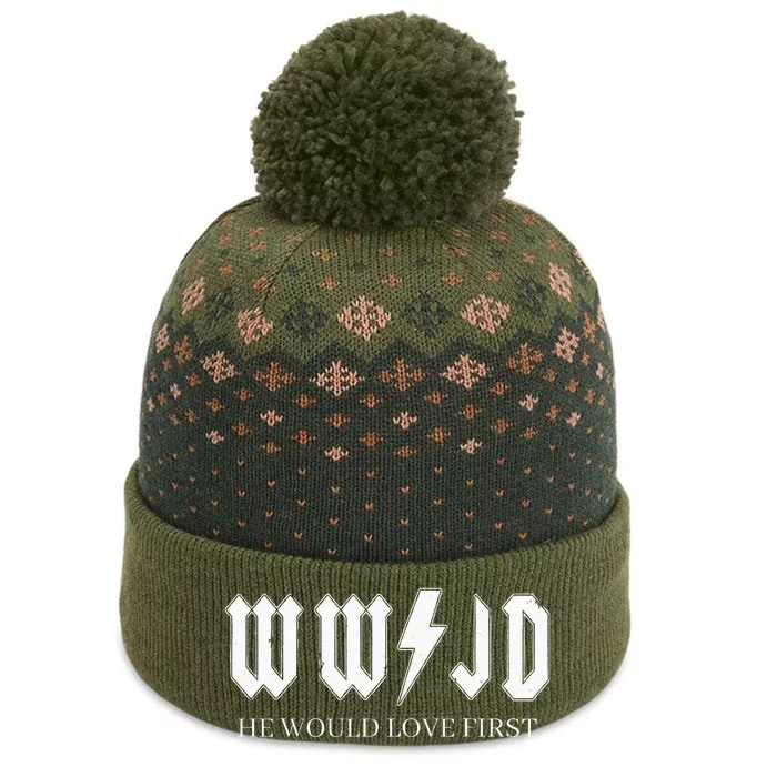 Wwjd What Would Jesus Do He Would Love First The Baniff Cuffed Pom Beanie